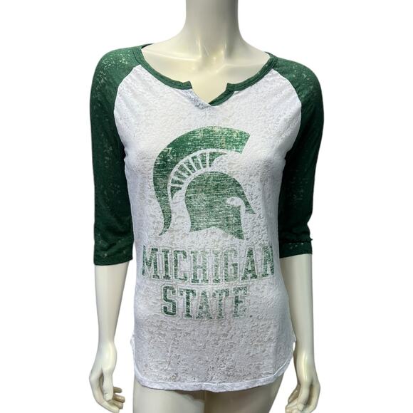 NWT Green and White Michigan State Long Sleeve Shirt - Medium Pristine Condition - Picture 11 of 11
